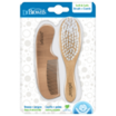 Soft & Safe 木柄軟毛髮刷+髮梳套裝